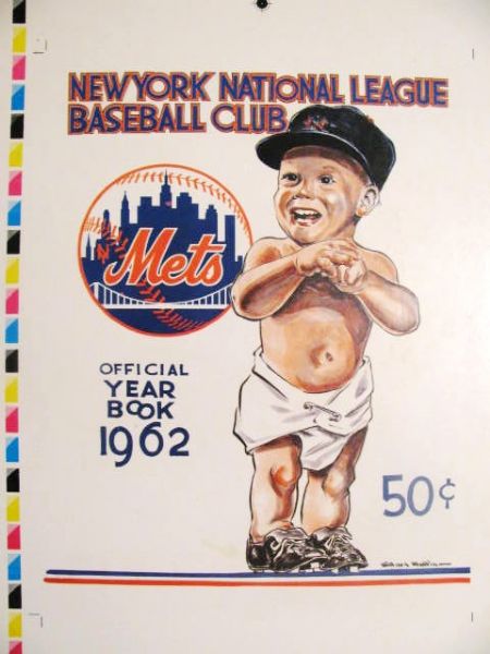 1962 NY METS YEARBOOK COVER PROOF SHEET 