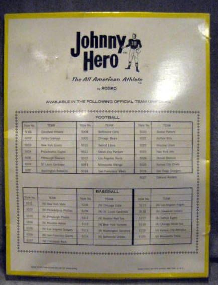 1965 BALTIMORE COLTS JOHNNY HERO OUTFIT w/RARE BOX