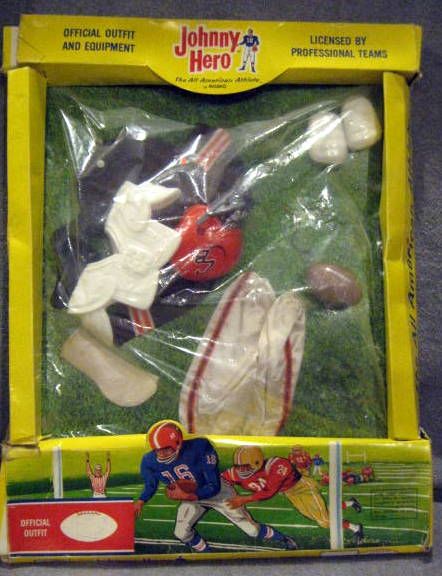 1965 CLEVELAND BROWNS JOHNNY HERO OUTFIT w/RARE BOX
