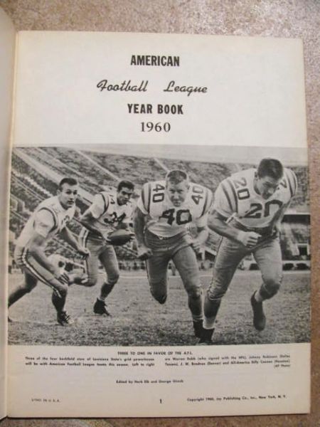 1960 AFL Inagural 1st Season Football Yearbook