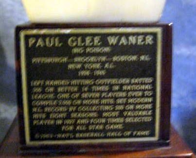 1963 PAUL WANER  HALL OF FAME BUST 