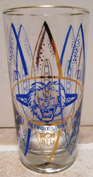 VINTAGE DETROIT LIONS LARGE HEDY GLASS