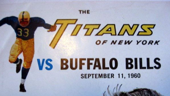 9/11/60 NEW YORK TITANS VS BUFFALO BILLS PROGRAM- FIRST TITANS GAME EVER!