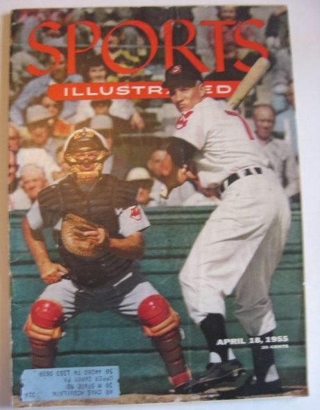 APRIL 18, 1955 SPORTS ILLUSTRATED w/BASEBALL CARDS