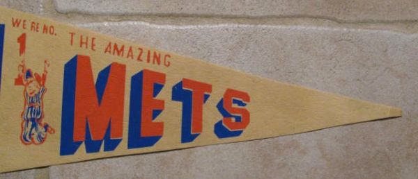 1969 NEW YORK METS NATIONAL LEAGUE CHAMPS PICTURE PENNANT