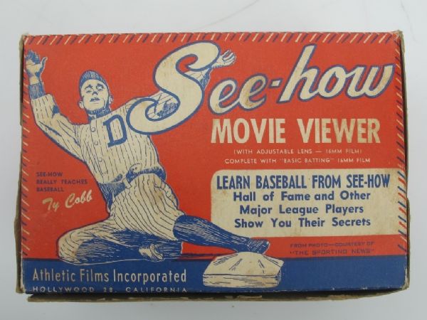 1930's TY COBB MOVIE VIEWER IN PICTURE BOX