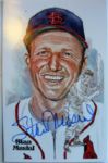 STAN MUSIAL SIGNED PEREZ STEELE" POST CARD w/PSA DNA COA