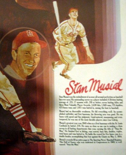STAN MUSIAL SIGNED COCA-COLA POSTER w/JSA COA