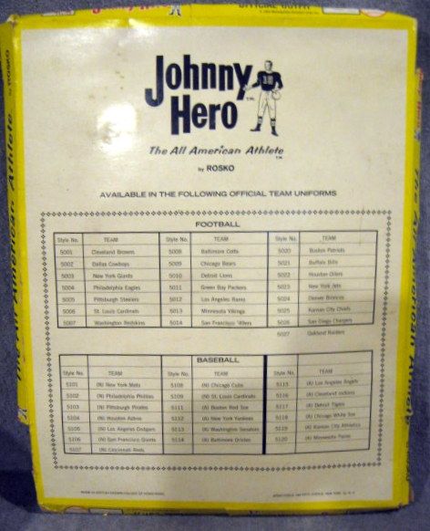 1965 SAN FRANCISCO GIANTS  JOHNNY HERO OUTFIT - SEALED IN BOX