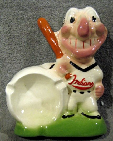 VINTAGE 50's CLEVELAND INDIANS MASCOT ASH TRAY