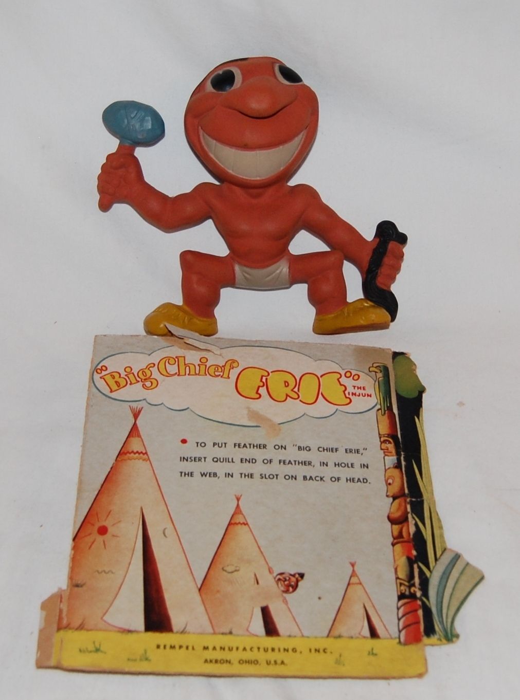 1950's Chief Wahoo Doll with Original Feather by Rempel