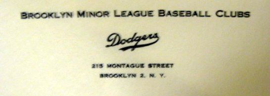 VINTAGE BROOKLYN DODGERS RELATED LOT