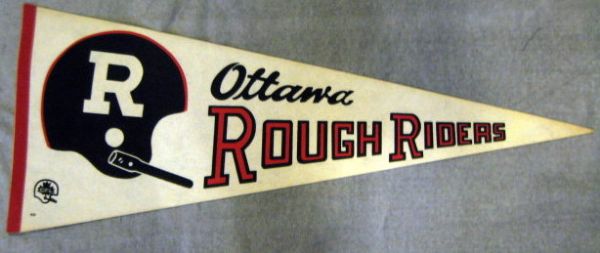 VINTAGE OTTAWA ROUGH RIDERS PENNANT