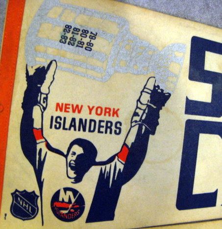 VINTAGE NEW YORK ISLANDERS STANLEY CUP CHAMPIONS PENNANTS