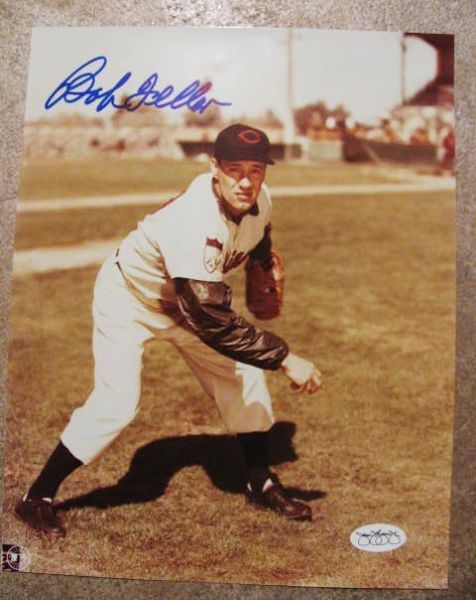 BOB FELLER SIGNED PHOTO w/JSA