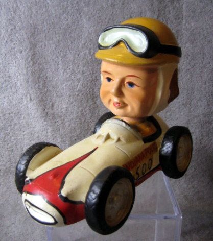 VINTAGE INDIANAPOLIS 500 RACE CAR BOBBING HEAD