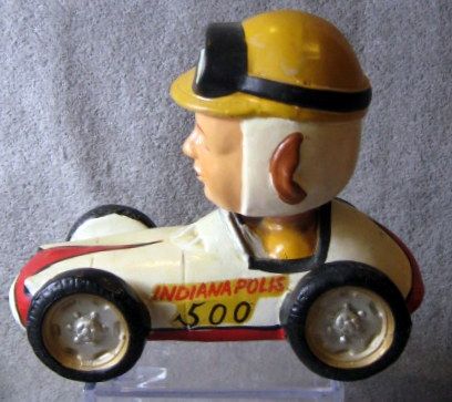 VINTAGE INDIANAPOLIS 500 RACE CAR BOBBING HEAD