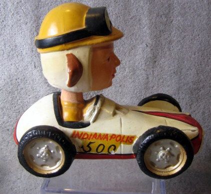 VINTAGE INDIANAPOLIS 500 RACE CAR BOBBING HEAD