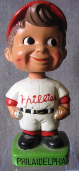 VINTAGE PHILADELPHIA PHILLIES WEDGE BASE BOBBING HEAD - SUPER RARE!