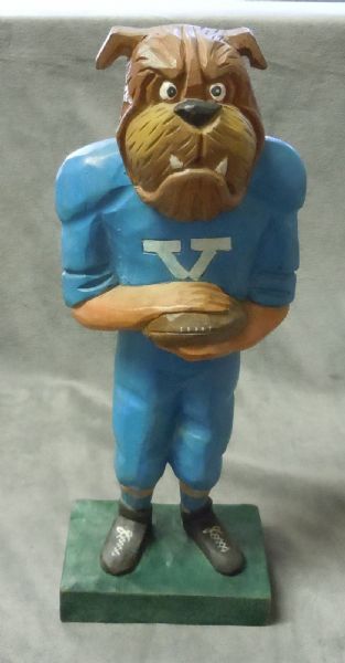 VINTAGE 12 YALE BULLDOG FOOTBALL WOOD MASCOT STATUE