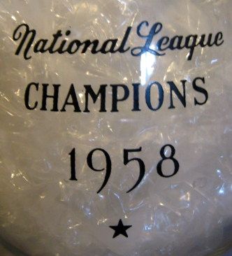 1958 MILWAUKEE BRAVES NATIONAL LEAGUE CHAMPIONS GLASS