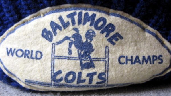 VINTAGE 50'S BALTIMORE COLTS WORLD CHAMPS WOOL HAT