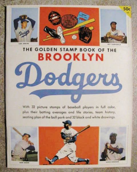 1955 BROOKLYN DODGERS GOLDEN STAMP BOOK W/ STAMPS