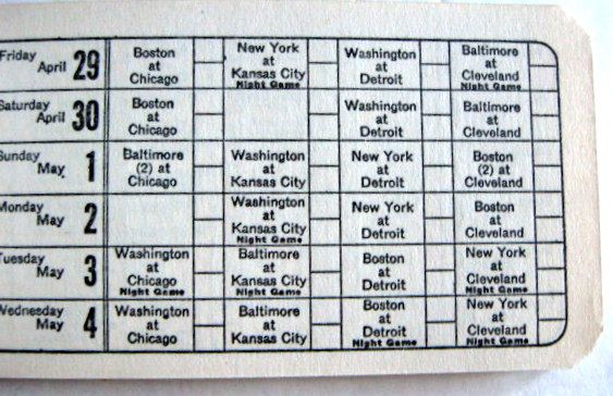1955 OFFICIAL AMERICAN LEAGUE SCHEDULE BOOKLET- YANKEES ISSUE
