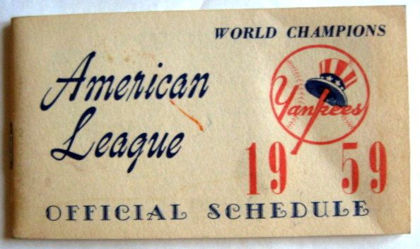 1959 OFFICIAL AMERICAN LEAGUE SCHEDULE BOOKLET- YANKEES ISSUE