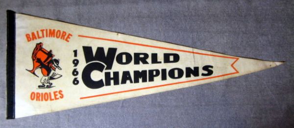 1966 BALTIMORE ORIOLES WORLD CHAMPIONS PENNANT