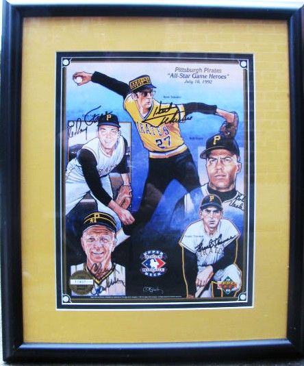 1992 PITTSBURGH PIRATES ALL STAR GAMES HEREOS SIGNED LE PRINT w/JSA COA