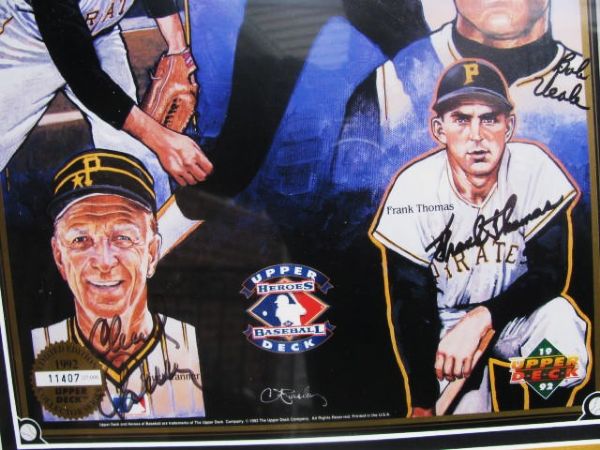 1992 PITTSBURGH PIRATES ALL STAR GAMES HEREOS SIGNED LE PRINT w/JSA COA
