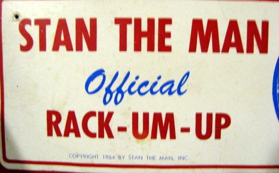 1964 STAN MUSIAL SIGNED' RACK-UM-UP BACKBOARD w/PSA/DNA COA