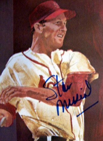 STAN MUSIAL SIGNED COCA COLA POSTER w/JSA COA