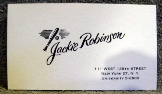 VINTAGE JACKIE ROBINSON BUSINESS CARD