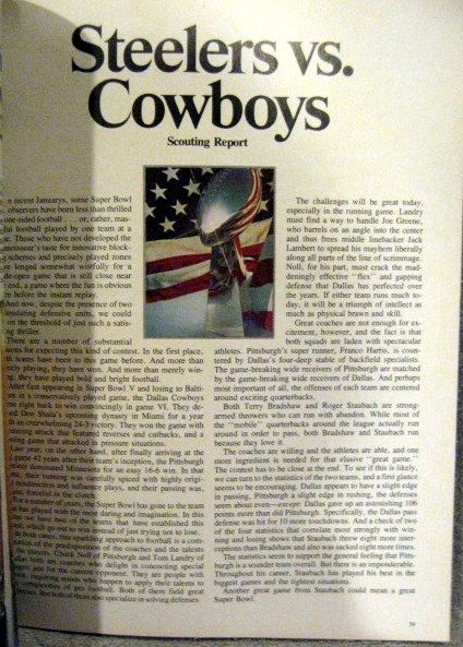 1/18/76 SUPER BOWL X PROGRAM - PITTSBURGH STEELERS VS DALLAS COWBOYS