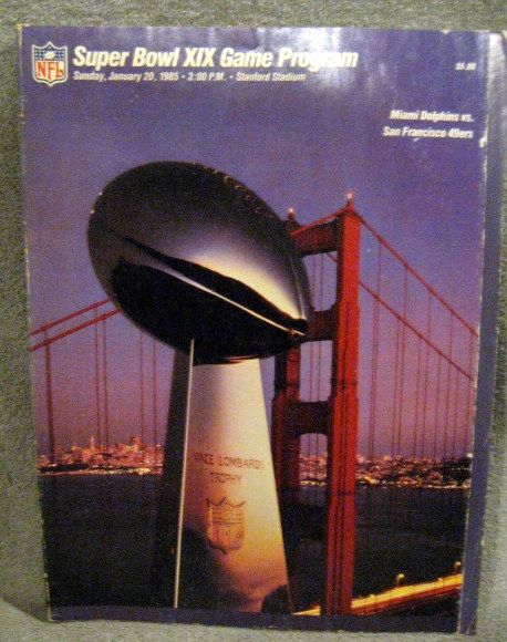 1/20/85 SUPER BOWL XVI PROGRAM -SAN FRANCISCO 49'ers VS MIAMI DOLPHINS