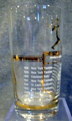 VINTAGE 1955 WORLD SERIES CHAMPIONS GLASS w/BROOKLYN DODGERS
