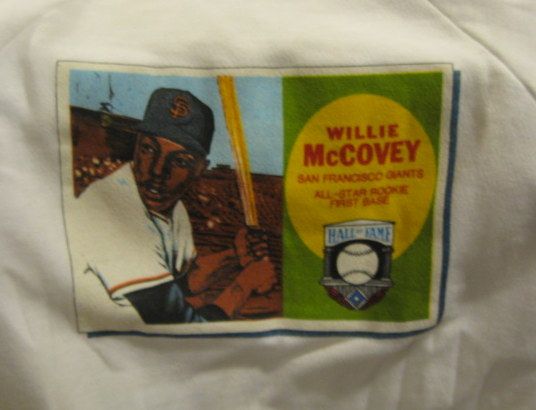 WILLIE McCOVEY SIGNED ROOKIE CARD SWEAT SHIRT w/JSA COA