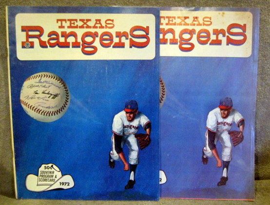 1972 TEXAS RANGERS PROGRAMS - 2- FIRST YEAR OF FRANCHISE