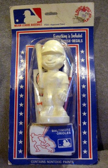 VINTAGE 70's BALTIMORE ORIOLES PAINT-A-PLAYER STATUE- SEALED ON CARD