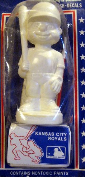 VINTAGE 70's KANSAS CITY ROYALS PAINT-A-PLAYER STATUE SEALED ON CARD
