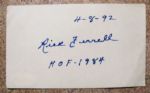 RICK FERRELL HOF 1984 SIGNED 3X5 INDEX CARD w/ JSA