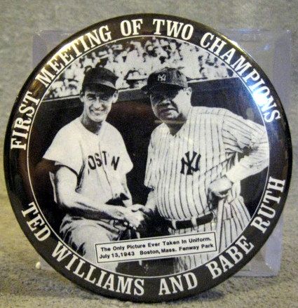 BABE RUTH / TED WILLIAMS PIN - 1st MEETING OF TWO CHAMPIONS