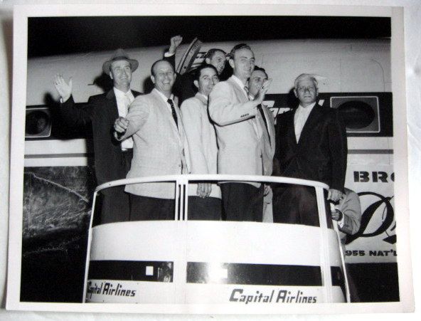 VINTAGE 1955 BROOKLYN DODGERS WIRE PHOTOS - N.L. CHAMPS CELEBRATIONS