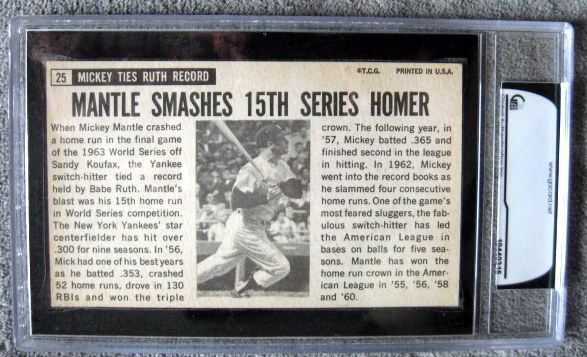 1964 MICKEY MANTLE TOPPS GIANT - GRADED 6