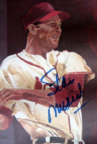 STAN MUSIAL SIGNED COCA COLA POSTER w/JSA COA