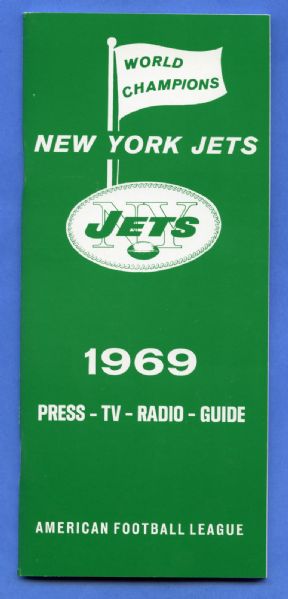 1969 NEW YORK JETS AFL MEDIA GUIDE w/ENVELOPE