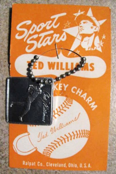 VINTAGE 50's TED WILLIAMS CHARM - MINT ON CARD
