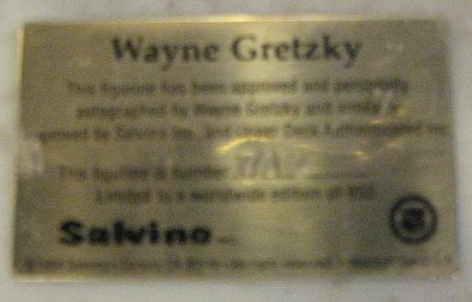 1991 WAYNE GRETZKY SIGNED SALVINO STATUE - L.A. KINGS BLACK UNIFORM